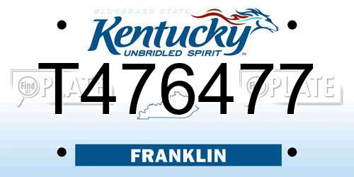 T476477 Kentucky License Plate