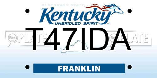 T47IDA Kentucky License Plate