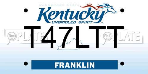 T47LTT Kentucky License Plate