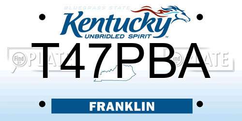 T47PBA Kentucky License Plate