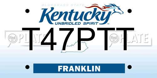 T47PTT Kentucky License Plate