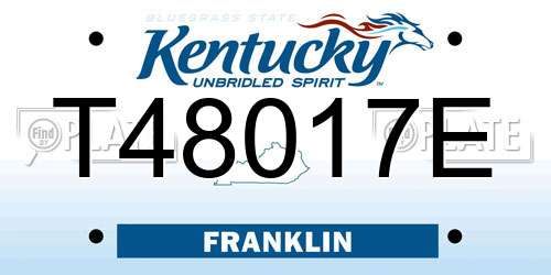 T48017E Kentucky License Plate