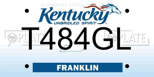 T484GL Kentucky License Plate