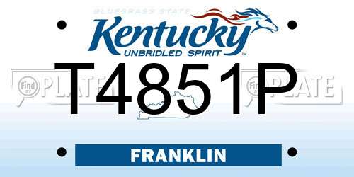 T4851P Kentucky License Plate