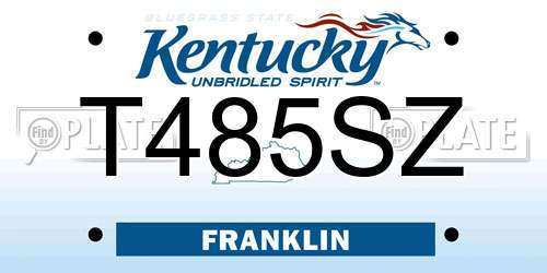 T485SZ Kentucky License Plate