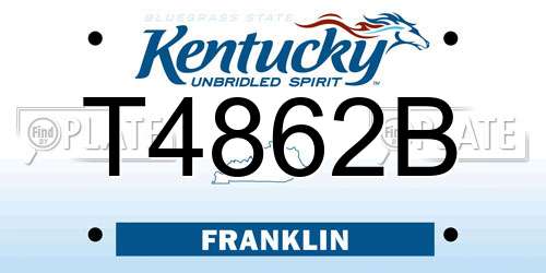 T4862B Kentucky License Plate