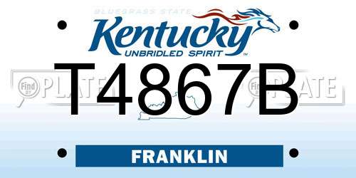 T4867B Kentucky License Plate