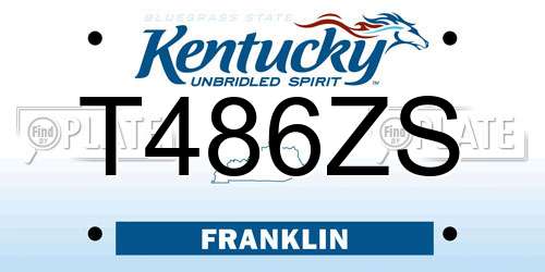 T486ZS Kentucky License Plate