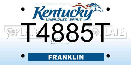 T4885T Kentucky License Plate