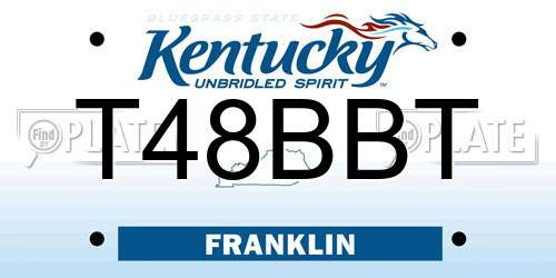 T48BBT Kentucky License Plate