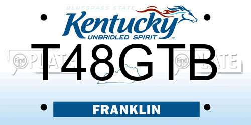 T48GTB Kentucky License Plate