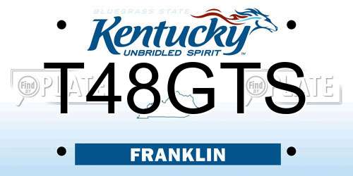 T48GTS Kentucky License Plate