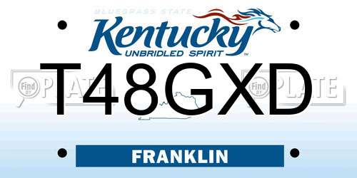 T48GXD Kentucky License Plate