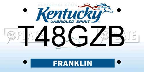 T48GZB Kentucky License Plate