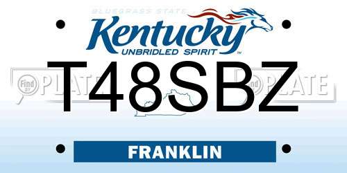 T48SBZ Kentucky License Plate