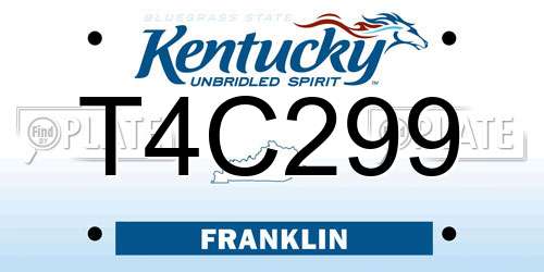 T4C299 Kentucky License Plate