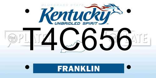 T4C656 Kentucky License Plate
