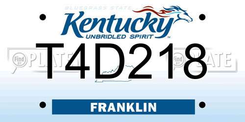 T4D218 Kentucky License Plate