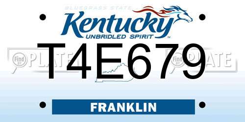 T4E679 Kentucky License Plate