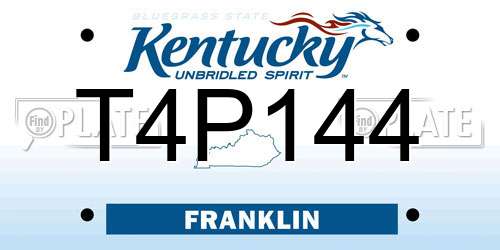T4P144 Kentucky License Plate
