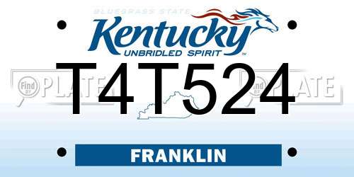 T4T524 Kentucky License Plate