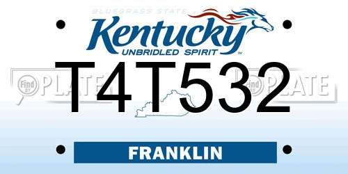 T4T532 Kentucky License Plate
