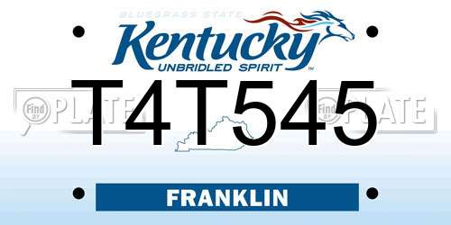T4T545 Kentucky License Plate