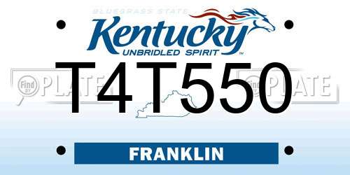 T4T550 Kentucky License Plate