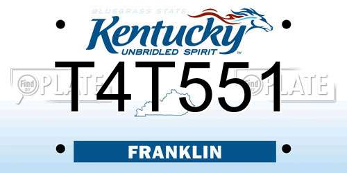 T4T551 Kentucky License Plate