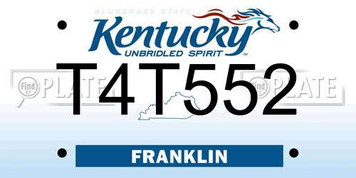 T4T552 Kentucky License Plate