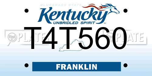 T4T560 Kentucky License Plate