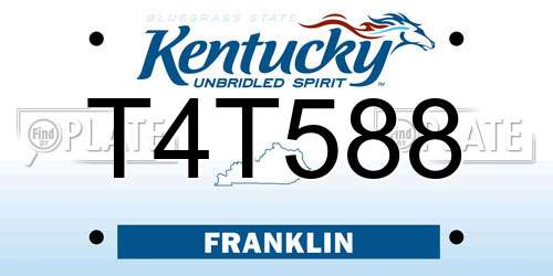 T4T588 Kentucky License Plate