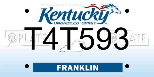 T4T593 Kentucky License Plate