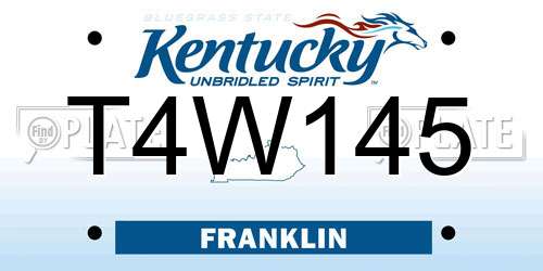 T4W145 Kentucky License Plate