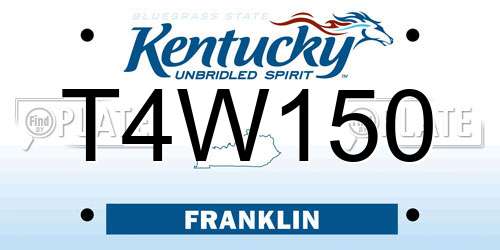 T4W150 Kentucky License Plate