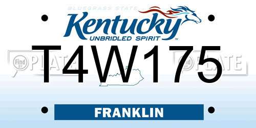 T4W175 Kentucky License Plate