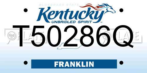 T50286Q Kentucky License Plate