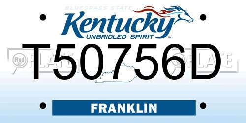 T50756D Kentucky License Plate