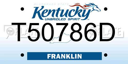 T50786D Kentucky License Plate