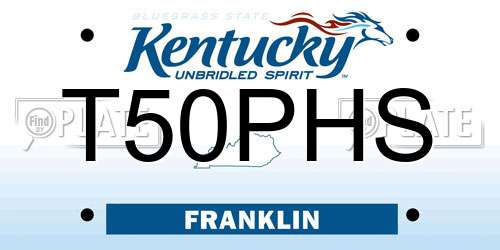 T50PHS Kentucky License Plate