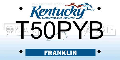 T50PYB Kentucky License Plate