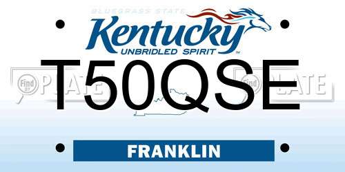 T50QSE Kentucky License Plate