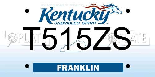 T515ZS Kentucky License Plate