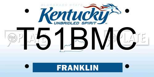 T51BMC Kentucky License Plate