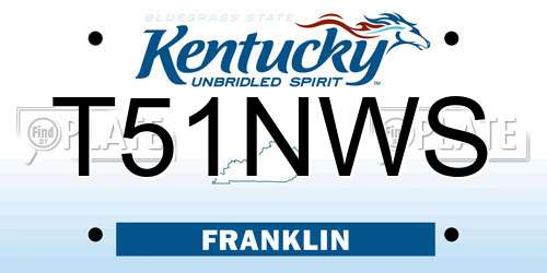T51NWS Kentucky License Plate