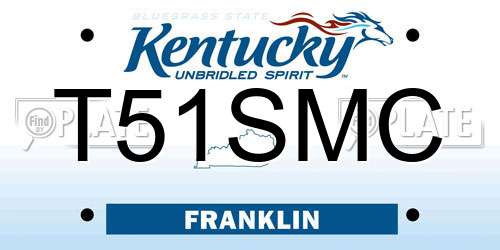T51SMC Kentucky License Plate