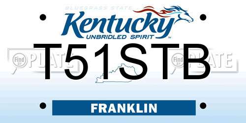 T51STB Kentucky License Plate