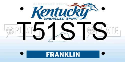 T51STS Kentucky License Plate
