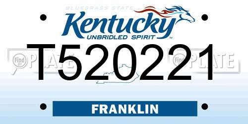 T520221 Kentucky License Plate