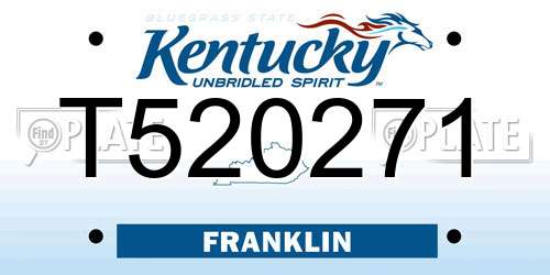 T520271 Kentucky License Plate